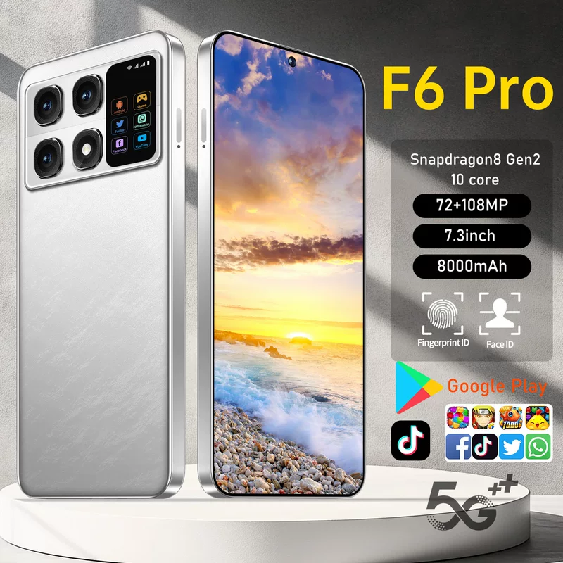 Популярный F6 PRO дополнительный экран кросс-бордер мобильный телефон 16+1ТБ перфорированный экран OZON AliExpress горячая внешняя торговля смартфон