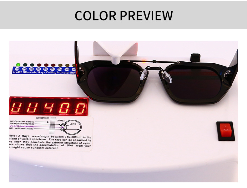 New Style Retro-sonnenbrille Mit Quadratischem Rahmen Ins-sonnenbrille display picture 4
