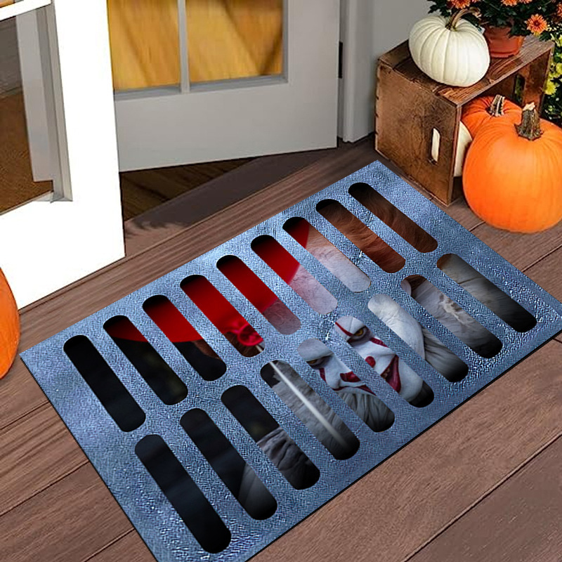 アマゾン工場のハロウィンの透かし彫りの装飾のじゅうたんの3d視覚の立体的なマットの玄関の家の入り口の足のマットの卸売り|undefined