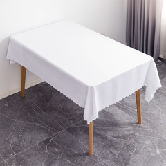 Minimalist modern Instagram wedding banquet venue tablecloth decor solid color square tablecloth white polyester tablecloth