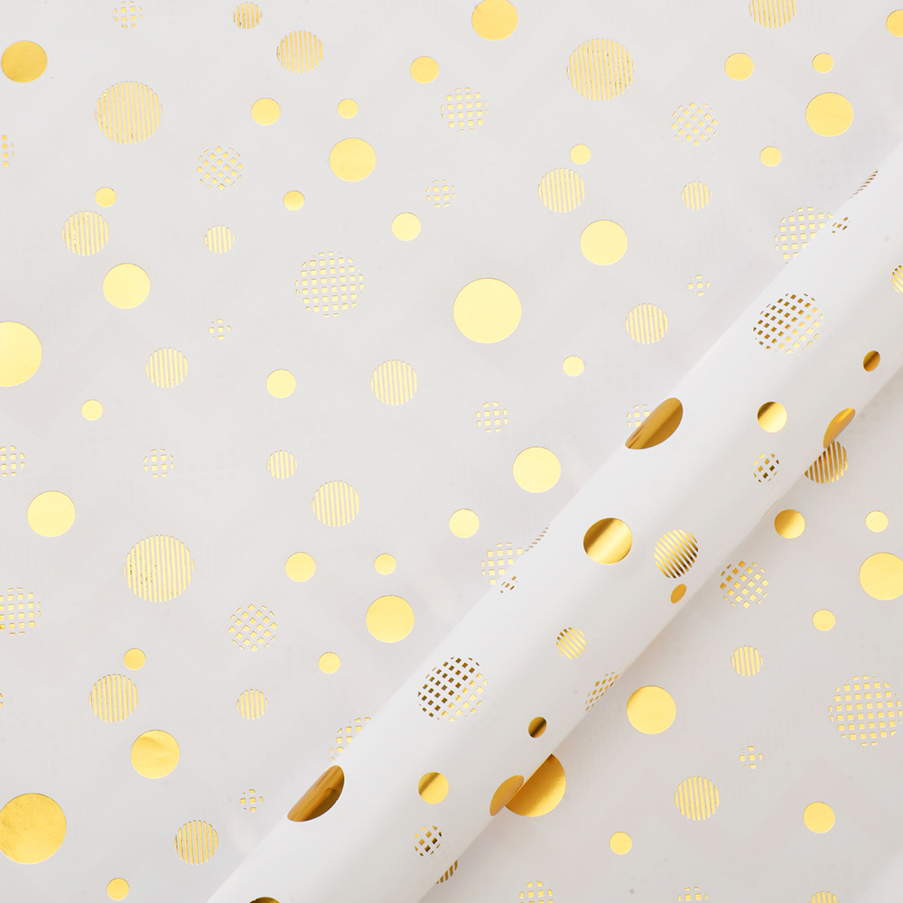 Directo de fábrica nuevo papel de embalaje dorado creativo estrella raya del punto papel de regalo de vacaciones