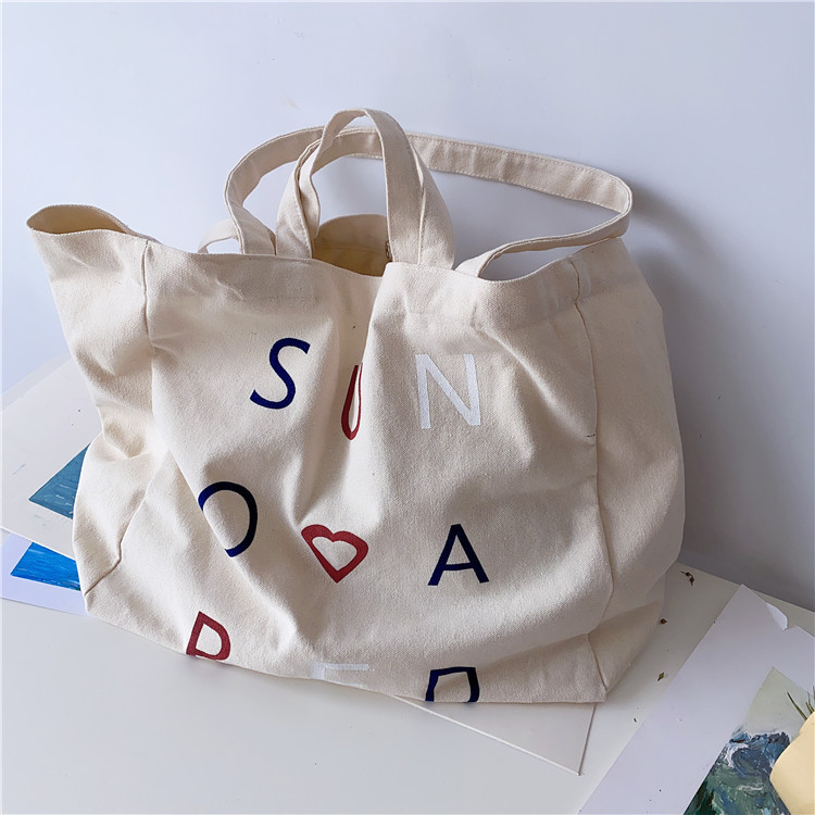 03295 Casual canvas bag, cute girl Japanese style bag, Harajuku chic student large capacity single-shoulder bag undefined