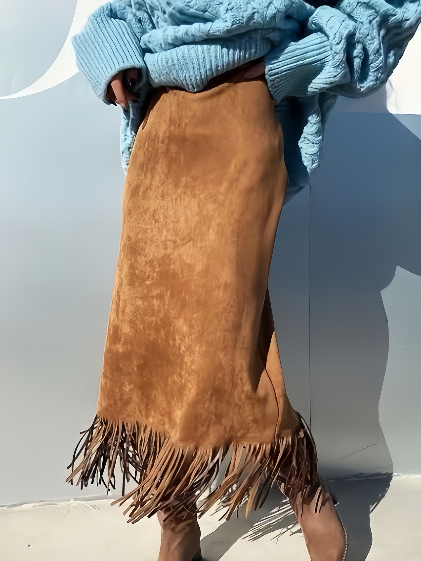 Demi-season fashionable elegant long velvet comfortable long skirt