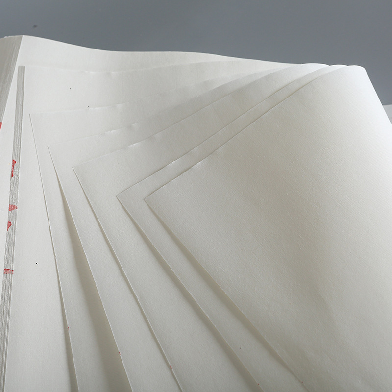 Wholesale 4-foot by 4-inch Xuan paper, white, for Chinese painting, raw Xuan paper, semi-wet Xuan paper, calligraphy creation, whole sheet, thickened product, pure skin paper