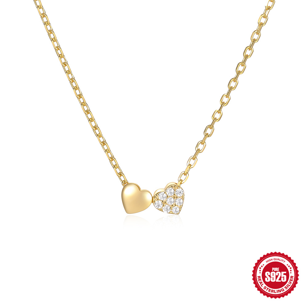 1g Weight 18K Gold Plated Plating Material 925 Sterling Silver Pendant Material Pendant Necklace Classification 925 sterling silver Chain Material cable chain Chain Type 1 Piece Quantity Holiday, Daily Occasion 925 Sterling Silver Material Geometric, Heart Shape Pattern All Seasons Season Women's Gender Simple Style, Classic Style Style 925 Sterling Silver Cable Chain Geometric Heart Shape Pendant Necklace 17