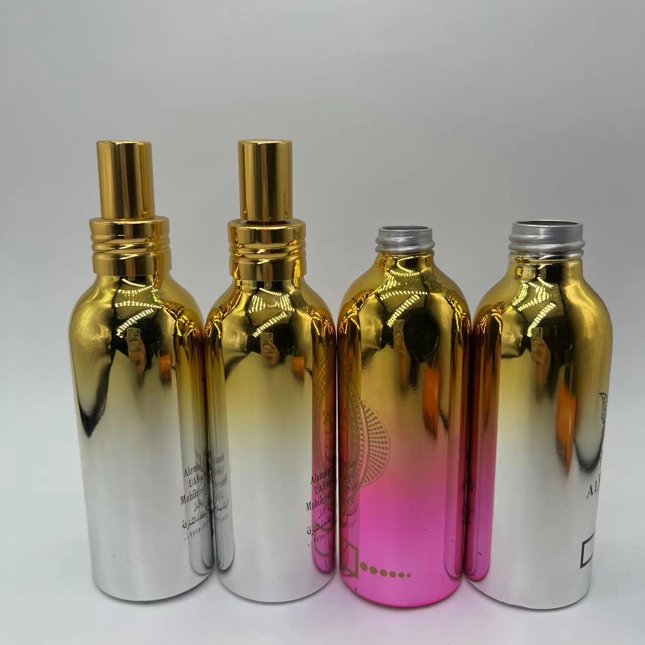 120ml电镀香水铝瓶香薰精油铝罐喷雾保湿水化妆品包装瓶茶叶铝罐