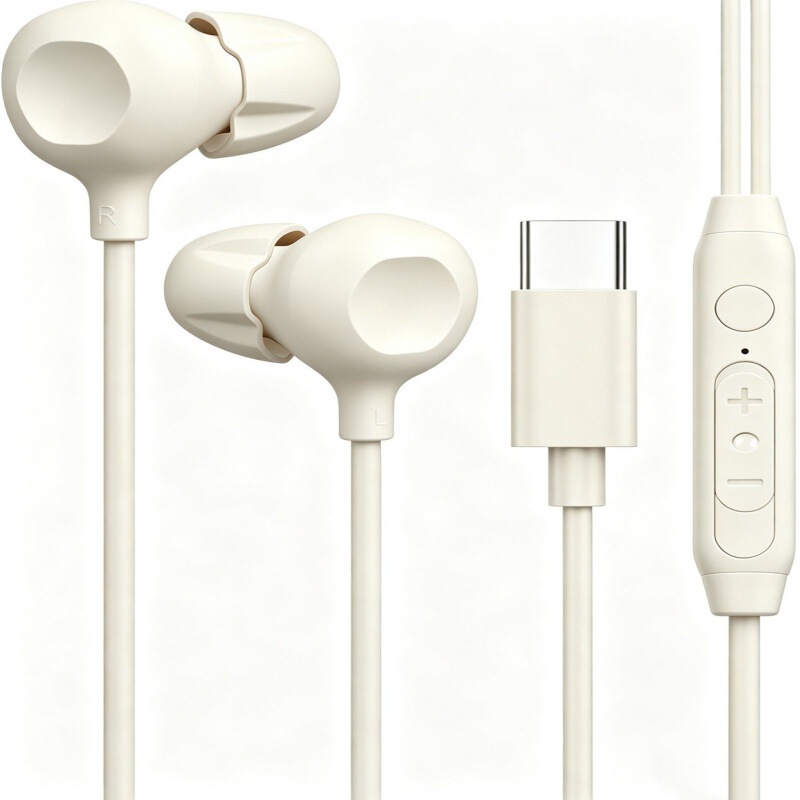 Pressure-Relieving and Noise-Reducing Sleep Headphones Type-C Wired In-Ear Earbuds for Sleeping, Side Sleeping, Soundproofing, and Non-Ear-Pressing Earplugs