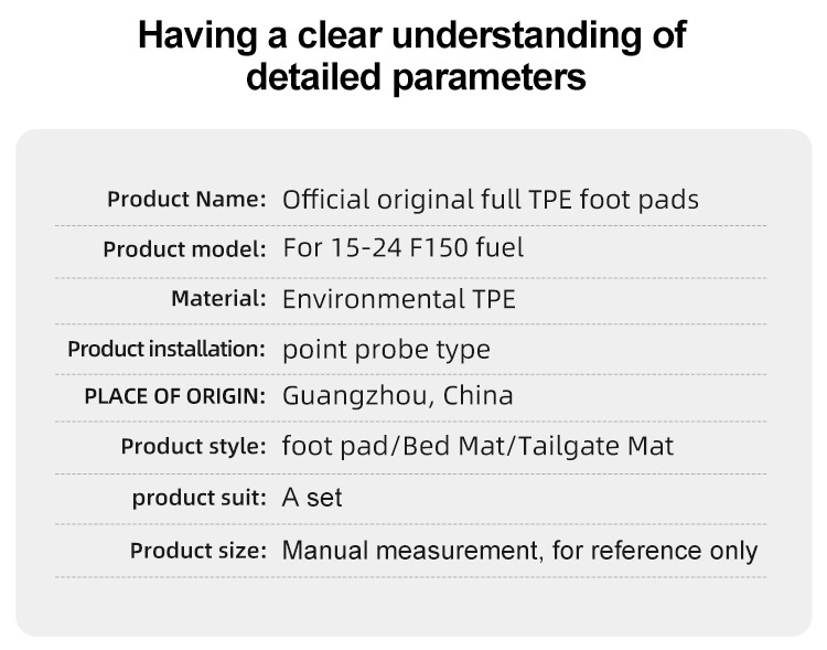 Suitable for 15-26 Models of Ford F150 Car Floor Mats, Waterproof and Dirt-Resistant, Special Tpe Floor Mats for the Rear Compartment