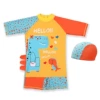 Orange dot dinosaur print