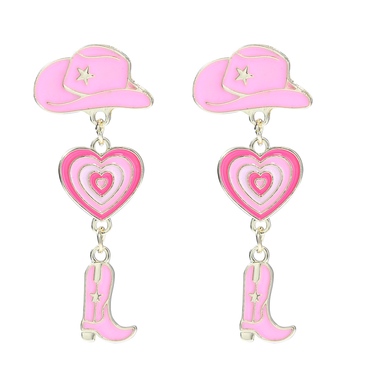 12g Weight No Inlaid Inlay Material Earrings Classification Heart Stoving Varnish Alloy No Inlaid Drop Earrings