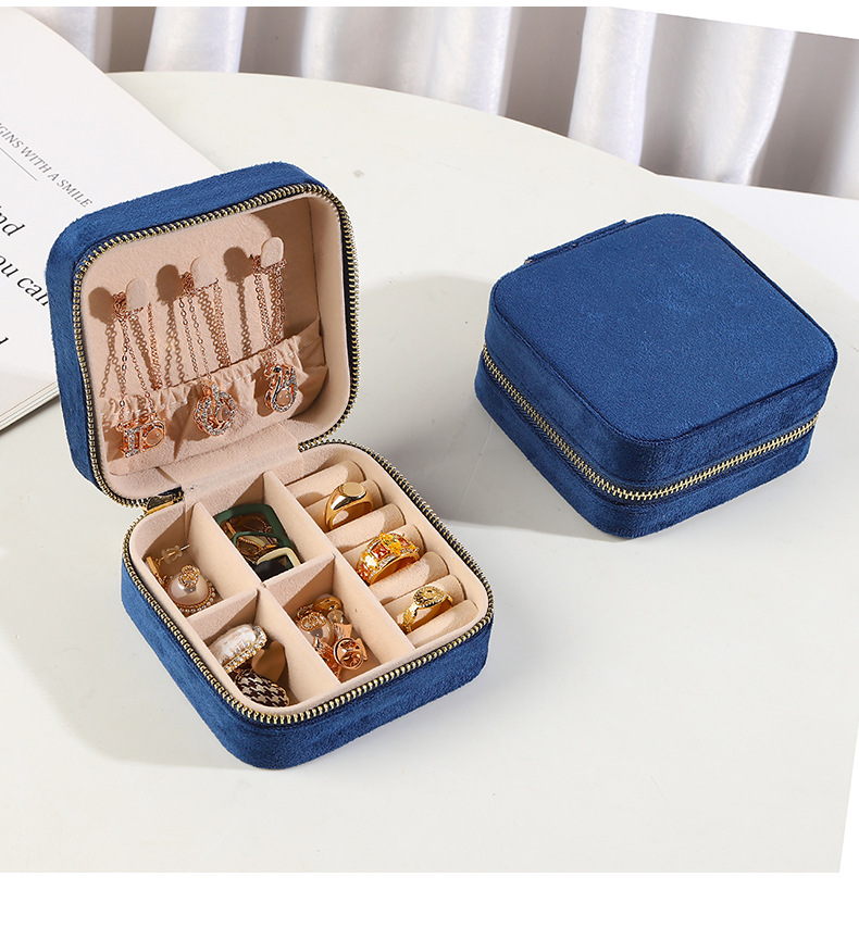 Solid Color Pattern Korean Style Style Lady Korean Style Solid Color Flannel Jewelry Boxes