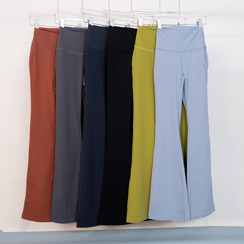 Yoga pants, all-season women's bell-bottom pants, hip-raising, quick-drying, tight-fitting, tummy-tightening, high-waisted, slimming, sports yoga floor-pants