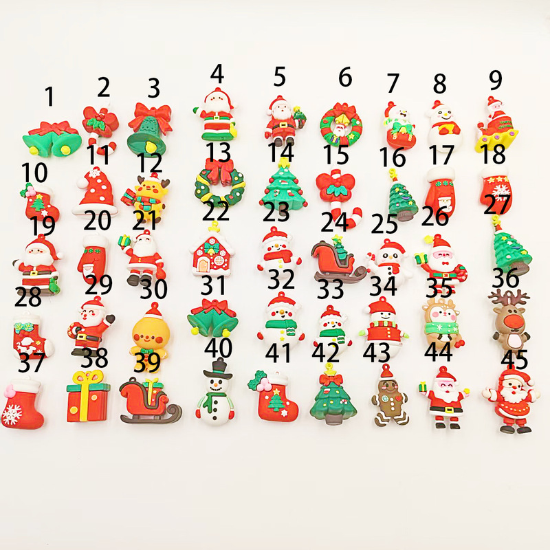 44 Types of Cross-Border Christmas Series Keychain Pendants, Soft Rubber Santa Claus, Reindeer, Christmas Tree Bag Accessories Wholesale