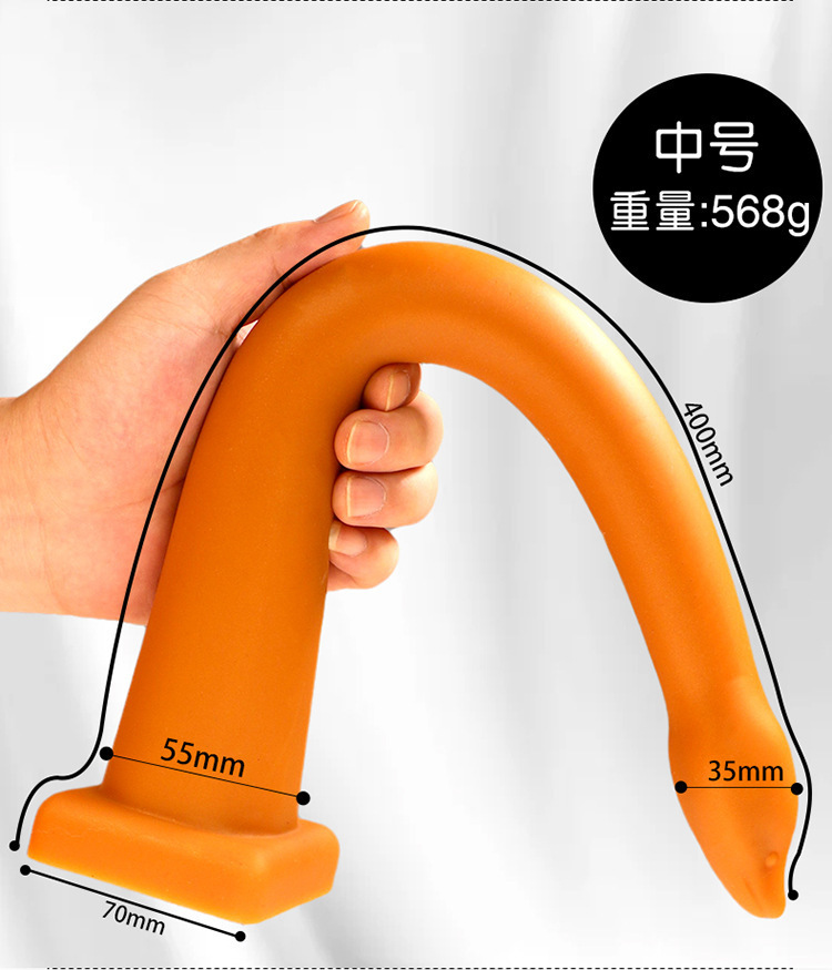 Jiuai Large Silicone Anal Plug, Deep Skin Tone, Special-Shaped Adult Toy — detail image 15