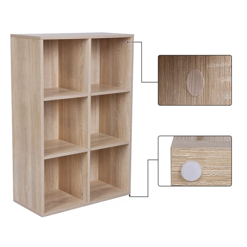 Piso estantería para estudio decoración gabinete de almacenamiento sala de estar pared Almacenamiento de juguete de almacenamiento de seis-rejilla gabinete de casa