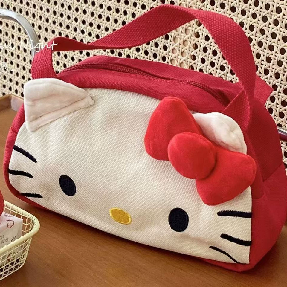 Hello Kitty, милая портативная органайзерная сумка, вместительная дорожная сумка, косметичка, сумка через плечо