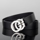 Men's leather belt letter automatic buckle stainless steel Korean business casual pants belt first layer cowhide belt men