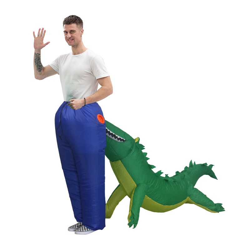 Amazon explosión impresa inflatable T-Rex disfraz Halloween multicolor T-Rex disfraz de fiesta disfraz de muñeca