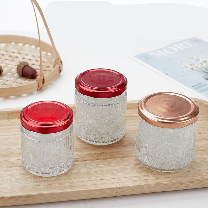 可蒸煮耐高温花胶瓶鱼胶瓶时尚竖条纹鲜炖燕窝瓶小巧奶冻布丁瓶