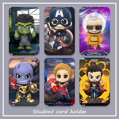 Creative Marvel Comic Avengers Spider-Man Iron Man Student Campus Meal Card Case Bus Subway ID Card Holder