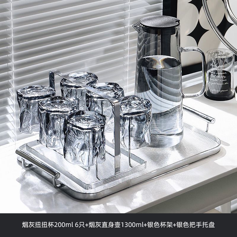 北欧高级玻璃水杯家用水壶整套耐高温喝水茶杯客厅待客杯子套装|undefined
