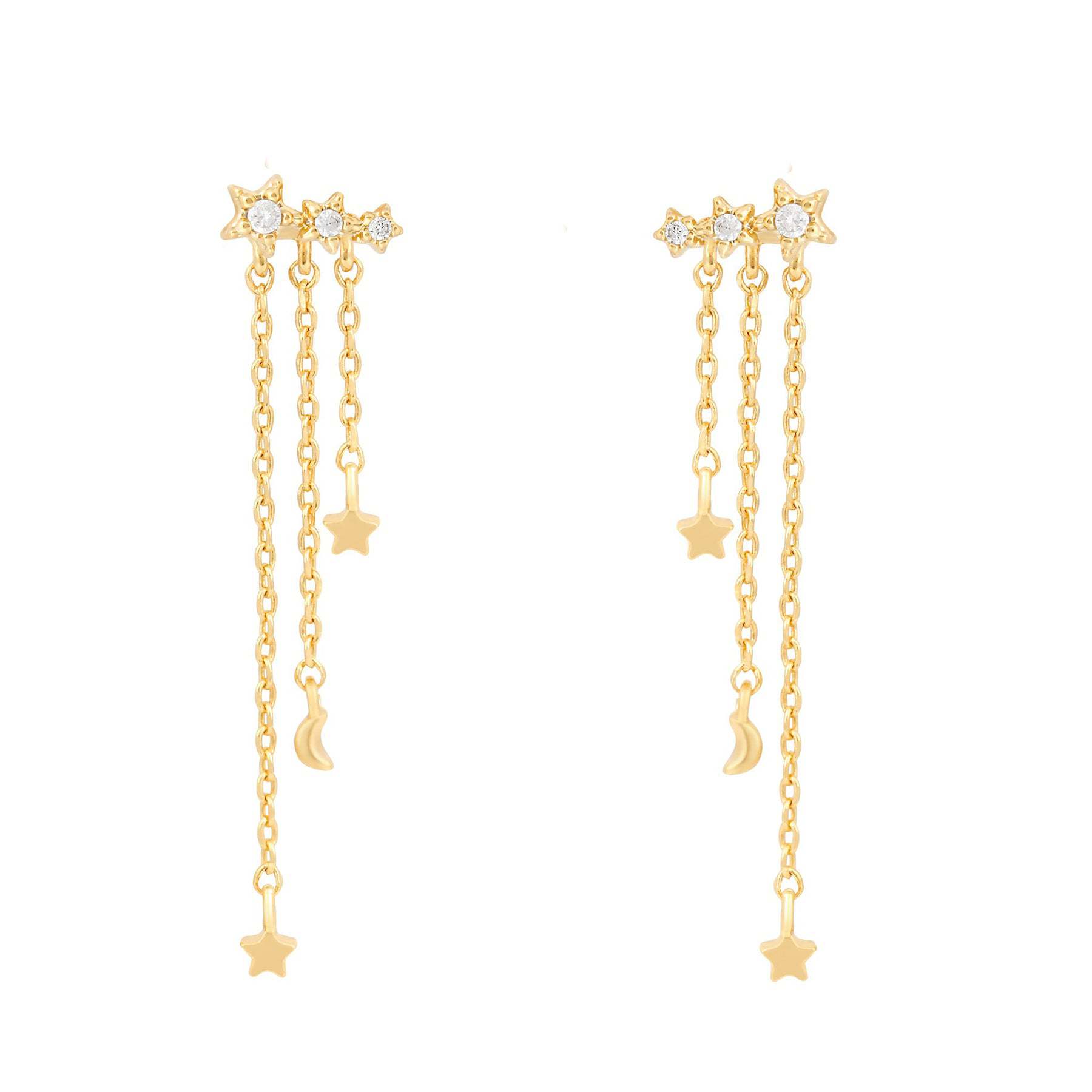 Fashion Star Brass Inlay Zircon Drop Earrings 1 Pair display picture 6