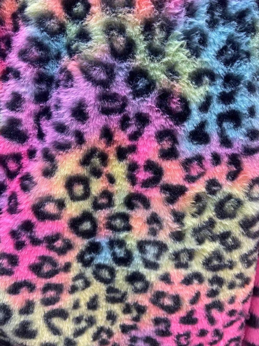 10mm pequeño conejo patrón de tigre colorido leopardo patrón idea amor impreso franela ropa zapatos y sombreros bufanda PET felpa paño