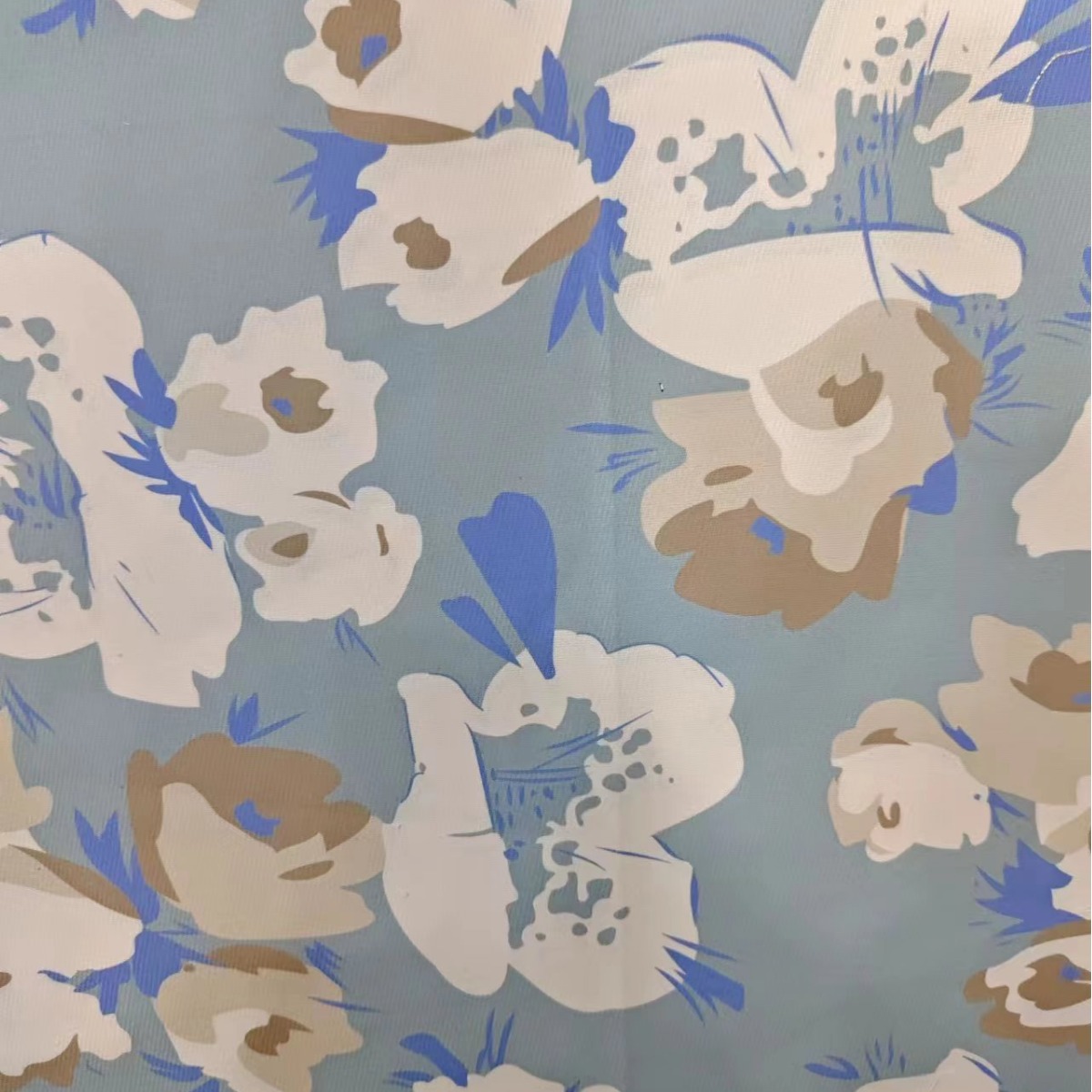 大花朵形灯芯绒印花布料 时装休闲布料 童装布料 现货