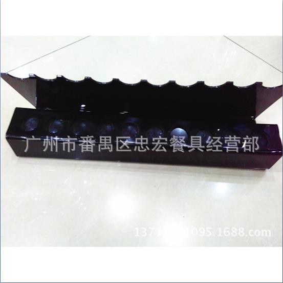 批发优质塑料勺架 10头刀叉架 展示架 餐具勺子架 黑色餐刀架子