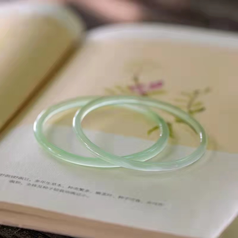 organic agate thin bracelet jade