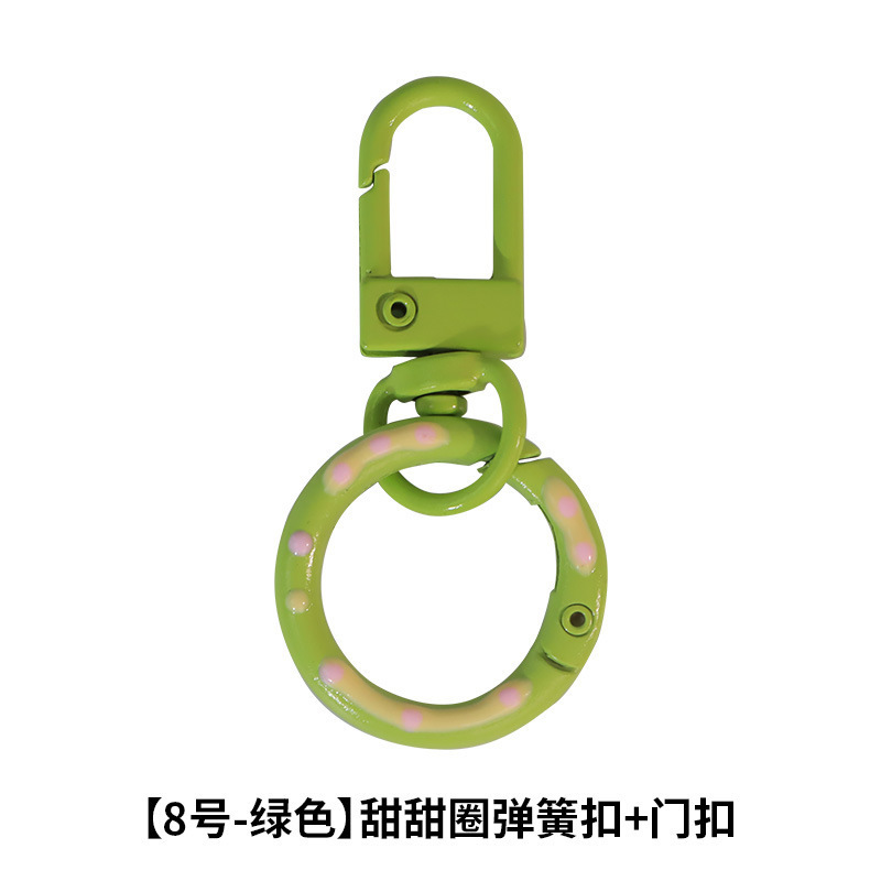糖果色门扣钥匙扣彩色手绘甜甜圈挂钩弹簧圈diy饰品配件龙虾扣|undefined