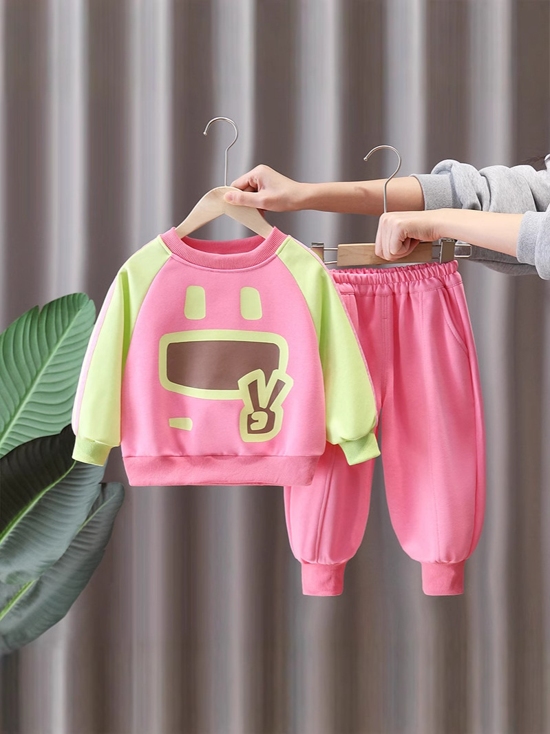 Conjunto de Sudadera para Niños 7686, Primavera y Otoño 2026, Ropa Estampada para Niños, Conjunto Deportivo Informal de Dos Piezas
