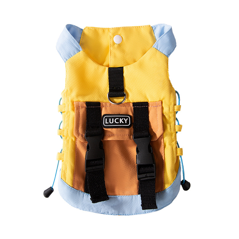 Otoño y invierno perros salen mochila tipo cinturón para perros pequeños y medianos chaleco Teddy Bear traje de asalto ropa de perro mascota