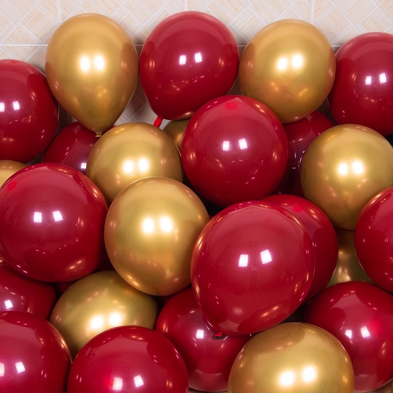 Decoración de la casa de boda globo de boda doble capa gruesa granada rubí globo rojo compromiso suministros de boda