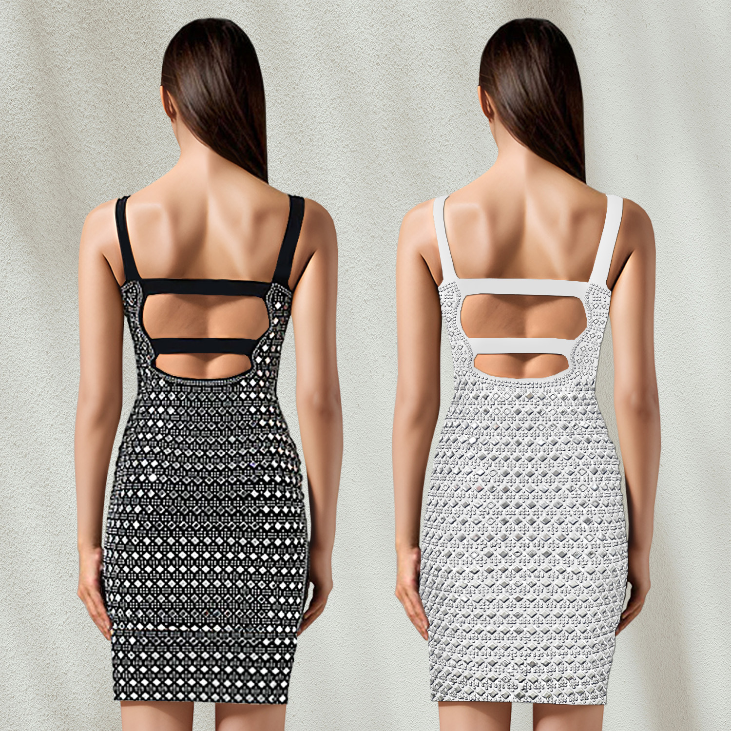 C7198 Aliexpress transfronterizo amazon ropa de moda europea y americana vestidos de mujer sexy vestidos delgados de perforación caliente image 3