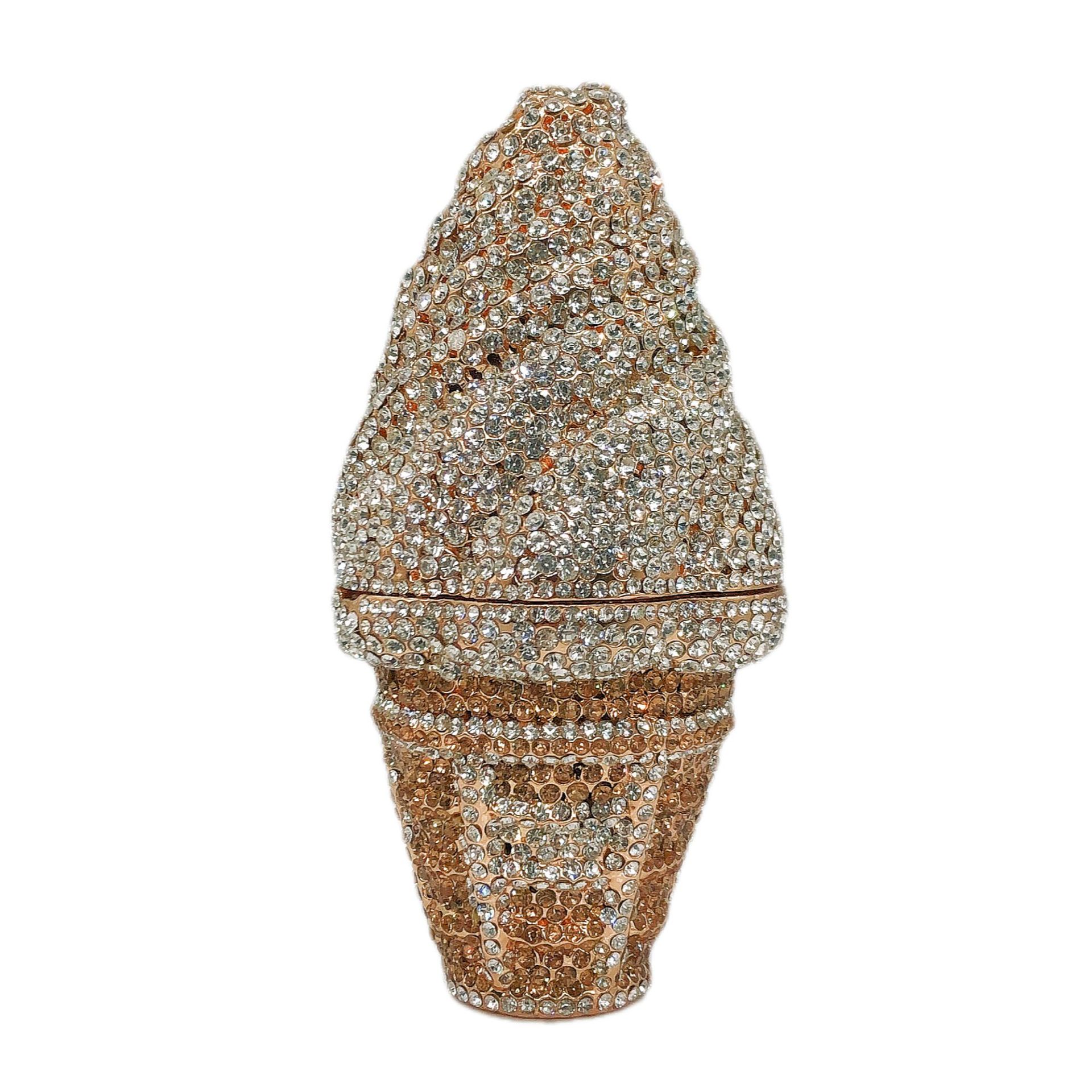 Selección estricta embrague de helado helado diamante paquete de cena de fiesta de diamante de mano chica paquete duro