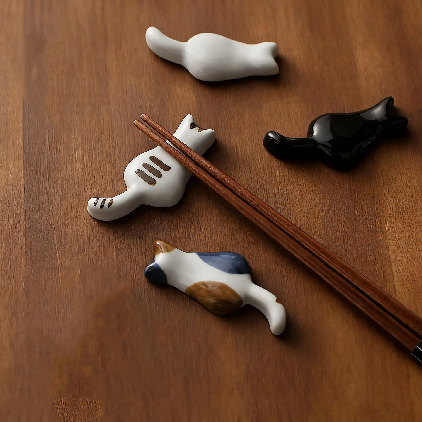 Ceramic Chopstick Holder Cute Cat Chopstick Rest Cartoon Chopstick Stand Japanese Restaurant Chopstick Placement Stand
