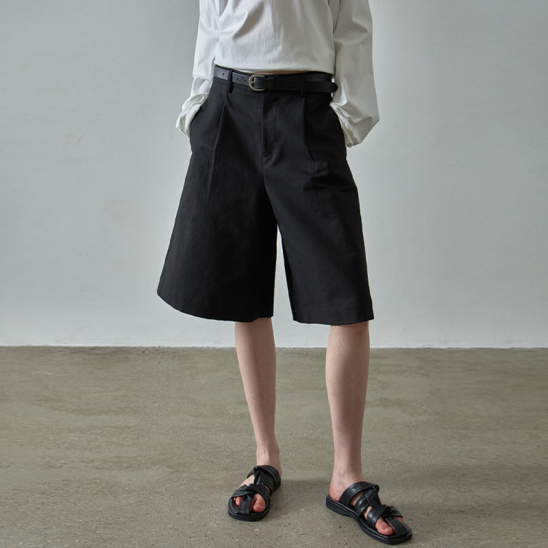在庫あり fac*de pa**ern レディース ワイドレッグショートパンツ 夏用 ハイウエスト 細見え ストレートカジュアル サイクリングパンツ