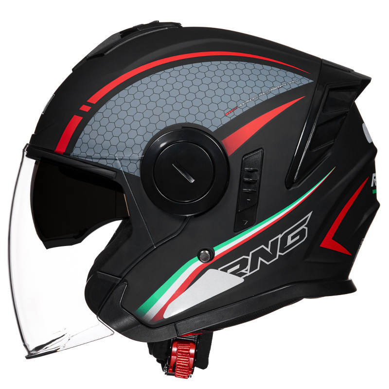 3C motorcycle 3/4 helmet riding helmet double mirror motorcycle helmet electric bike riding helmet can be equipped with Bluetooth