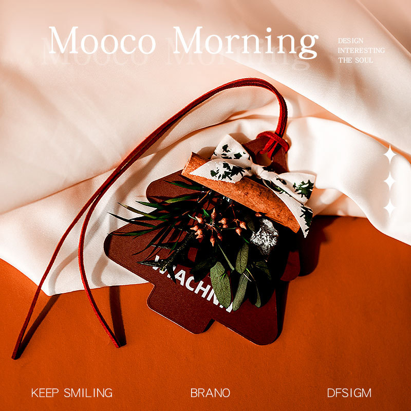 Venta caliente colgante de pieza de aromaterapia de Navidad colgante de fragancia de madera para automóvil de nicho decoración de pieza de fragancia de árbol de Navidad de interior