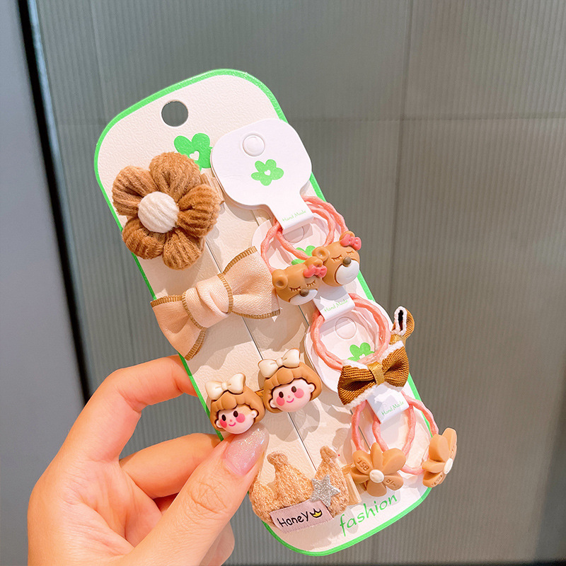 智贝SKU图_110件套儿童头绳不伤发可爱公主发饰套装女