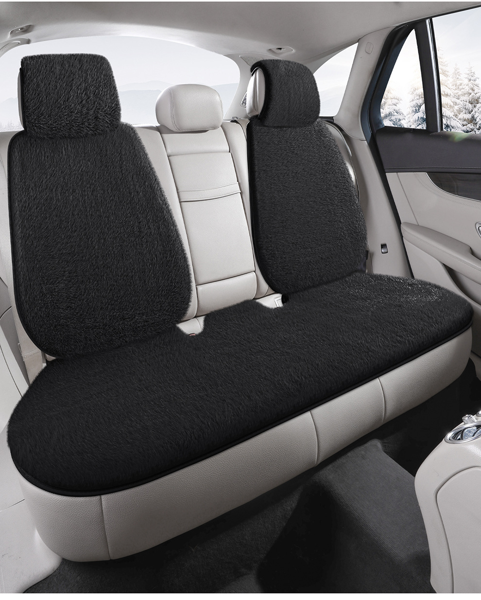 Winter Plush Car Seat Cushion Warm Car Decoration Universal Tie-Free Anti-Slip Seat Cushion Seat Cover Seat Cushion Fur Cushion