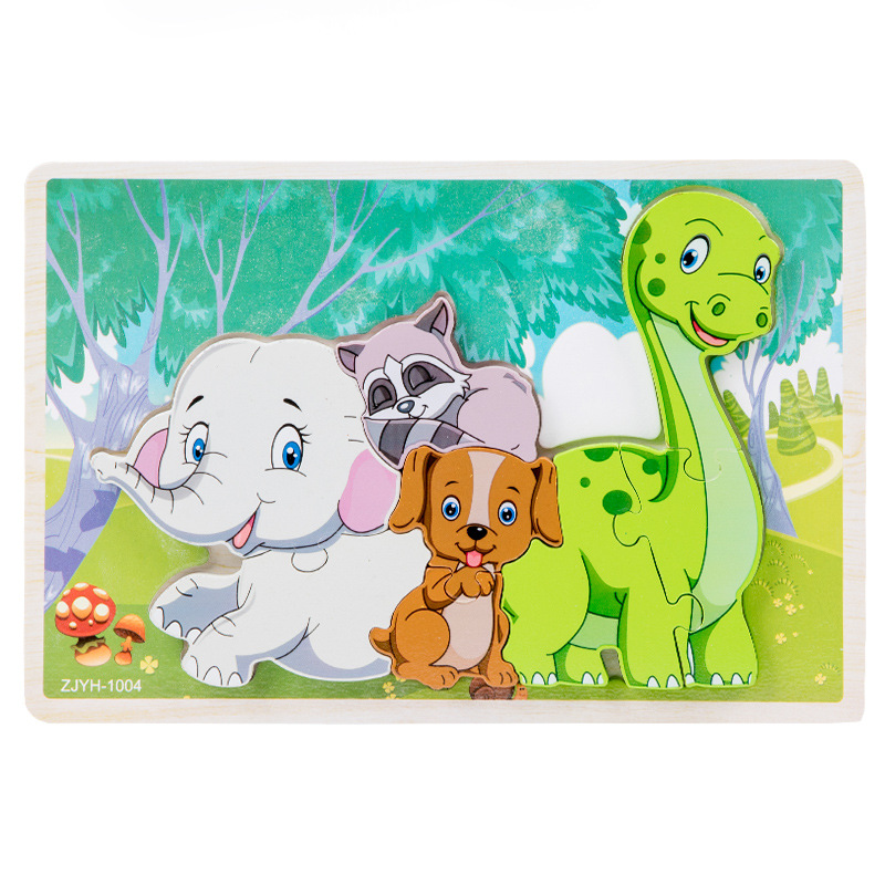 Puzzles de madera tridimensionales bloques de juguetes de construcción para niños 1 1 2 - 3D años y medio 6 niños niñas educación temprana