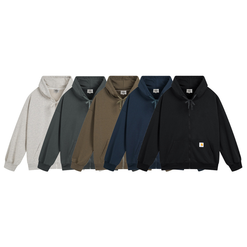 Wip24 Autumn and Winter Simple Embroidered Logo Carhartt Men's and Women's Hooded Zipper Sweatshirt Jacket Trendy Wip24 Autumn and Winter Simple Embroidered Logo Carhartt Men's and Women's Hooded Zipper Sweatshirt Jacket Trendy