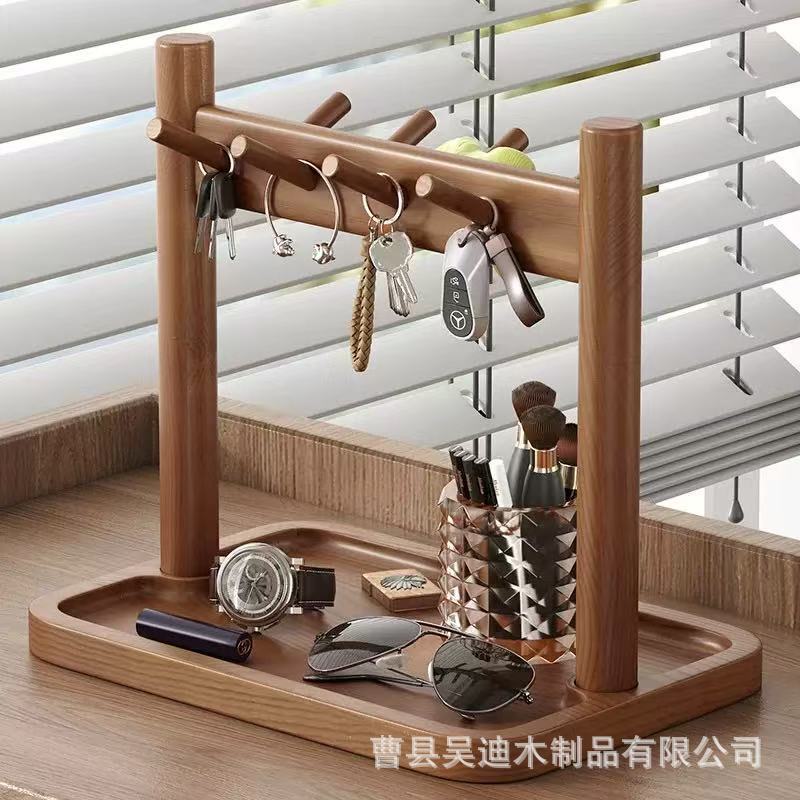 入门玄关钥匙置物架台面桌上复古风摆件装饰展示架博古架眼镜放置|undefined