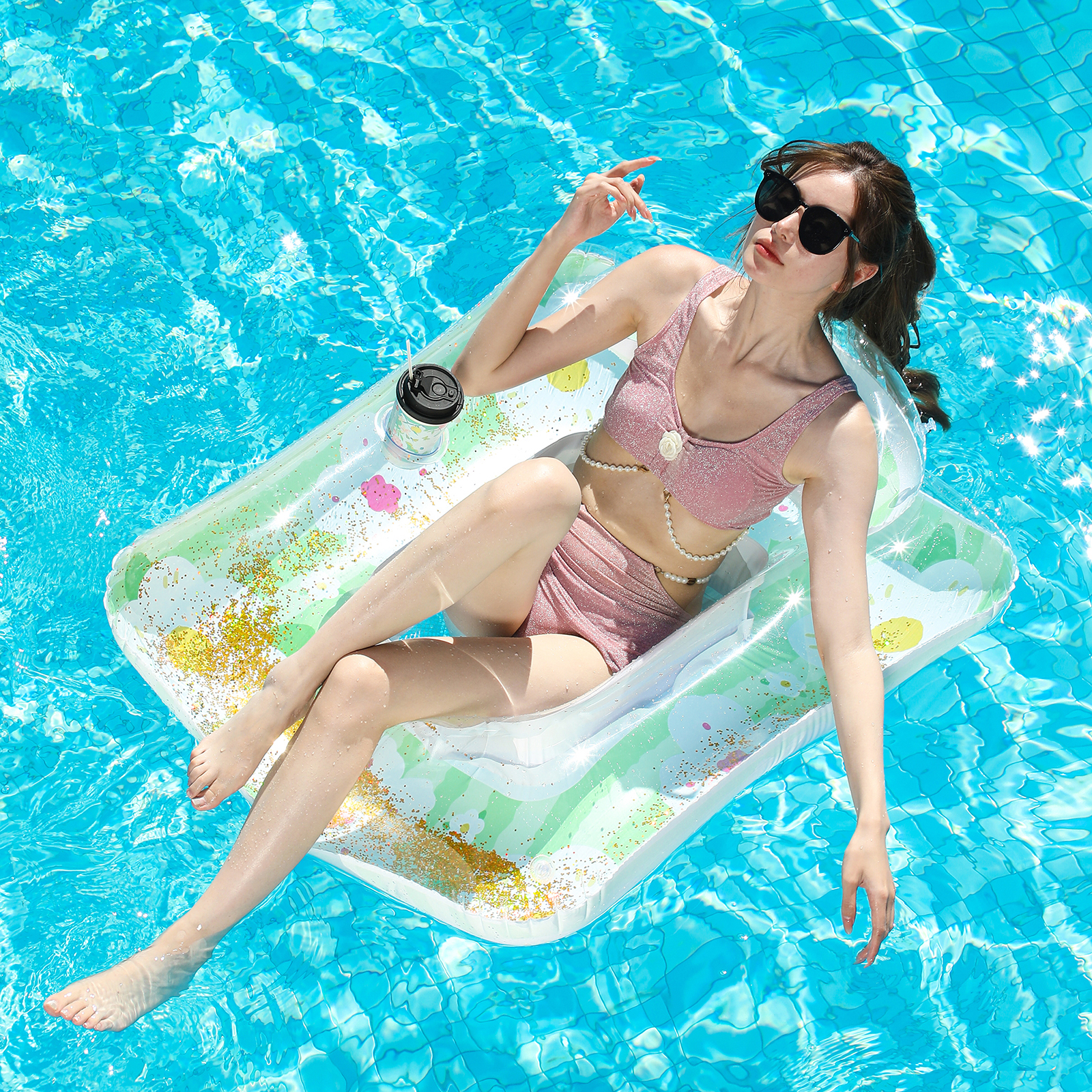 Cama flotante de natación anillo flotante inflable flotante de agua para adultos juguetes de agua para mujeres silla flotante para adultos anillo de natación cama tumblr