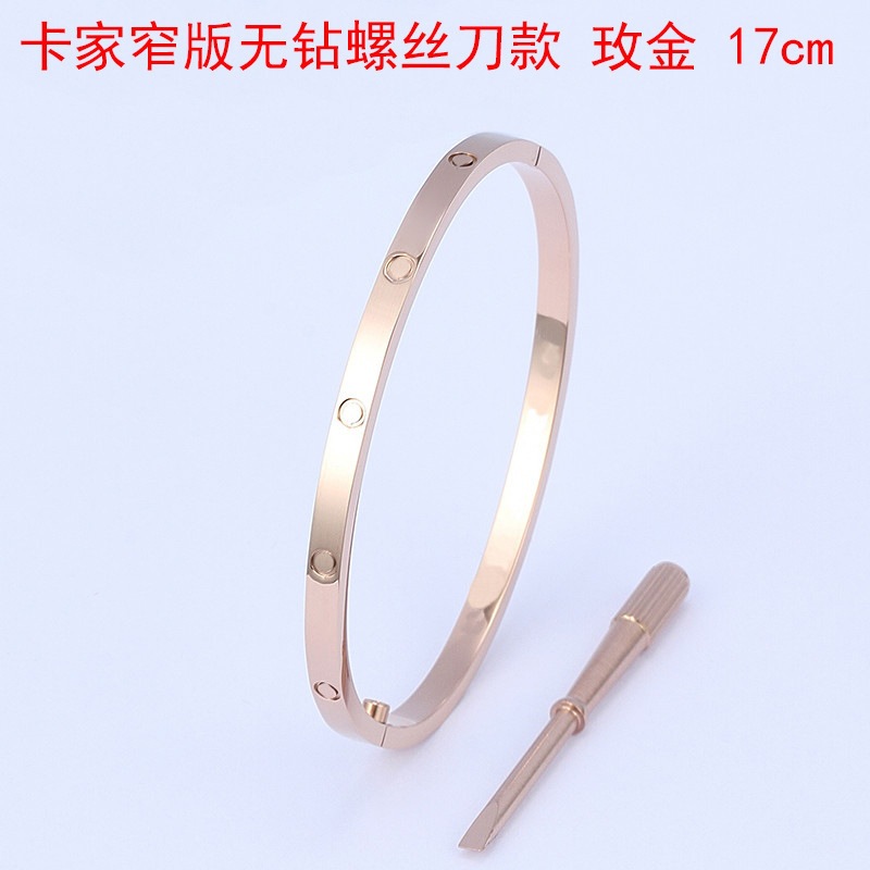 Destornillador tarjeta pulsera estrecha 18K oro rosa Eternal Ring hombres y mujeres no se desvanece pulsera de seis generaciones