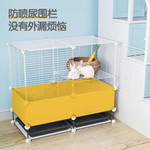 Rabbit Cage Anti-Urine Home Use Double Layer Rabbit Guinea Pig Squirrel Supplies Extra Large Rabbit House Indoor Luxury Villa
