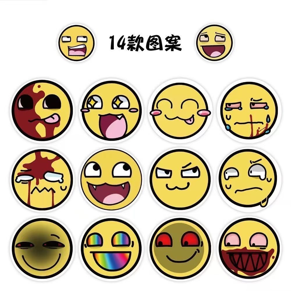 New self-made epicface stickers, popular online, yellow face emoji pack, desktop stickers, decorative stickers