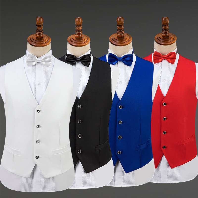 Four Seasons slim fit suit vest men's suit vest vest best man colorful stage performance choir performance costume